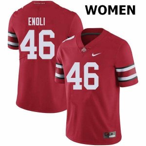 Women's Ohio State Buckeyes #46 Madu Enoli Red Nike NCAA College Football Jersey OG WIR8144UD
